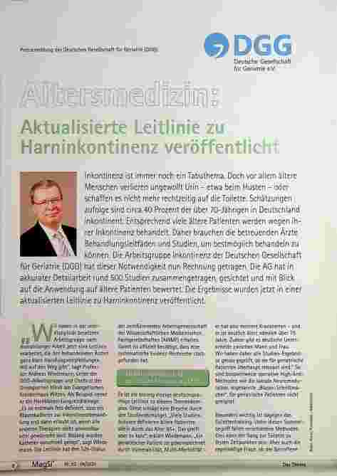 Vorschauseite 1: Altersmedizin: Aktualisierte Leitlinie zu Harninkontinenz veröffentlicht