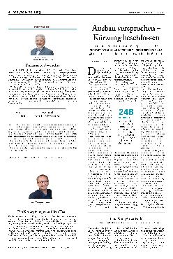 Vorschauseite 1: Ausbau versprochen - Kürzung beschlossen