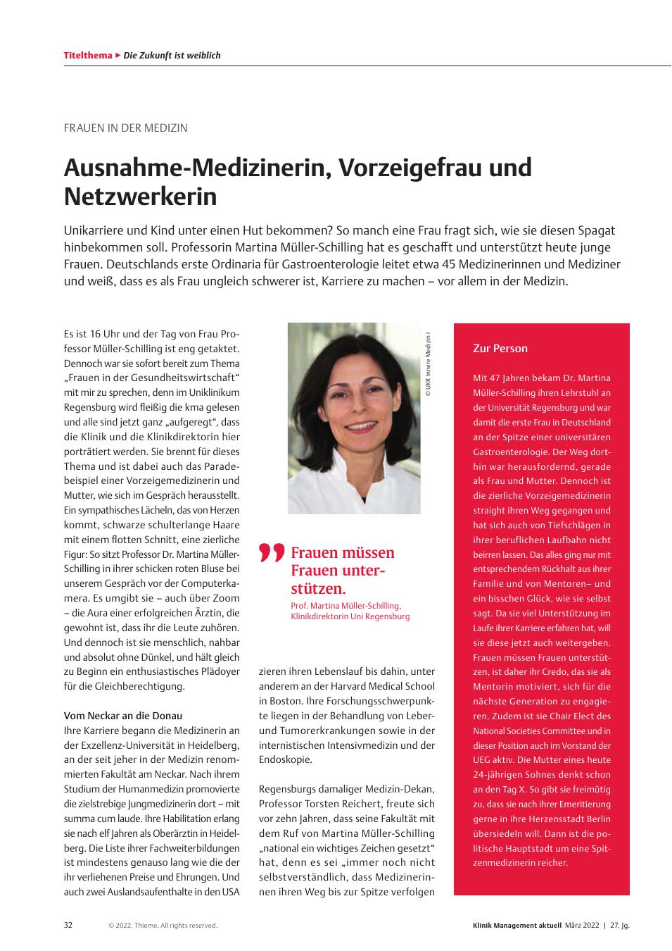 Vorschauseite 1: Frauen in der Medizin: Ausnahme-Medizinerin, Vorzeigefrau und Netzwerkerin