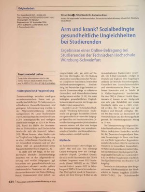 Vorschauseite 1: Arm und krank? Sozialbedingte gesundheitliche Ungleichheiten bei Studierenden