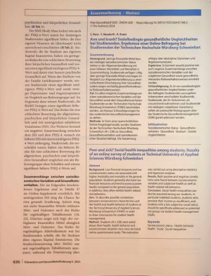 Vorschauseite 3: Arm und krank? Sozialbedingte gesundheitliche Ungleichheiten bei Studierenden