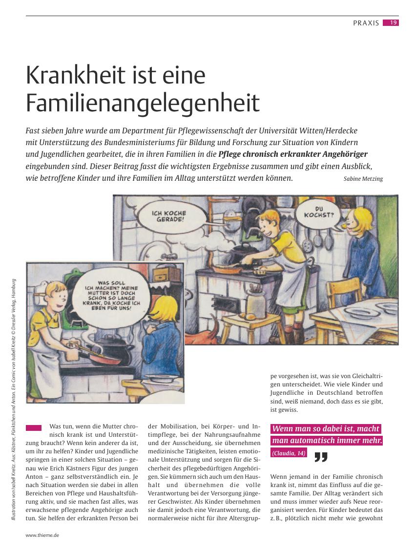 Vorschauseite 1: Krankheit ist eine Familienangelegenheit