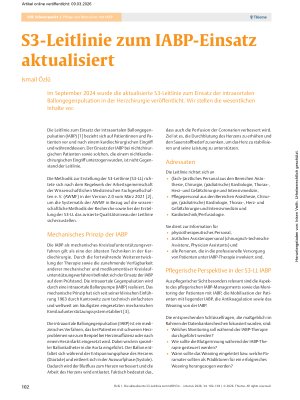 Vorschauseite 1: S3-Leitlinie zum IABP-Einsatz aktualisiert