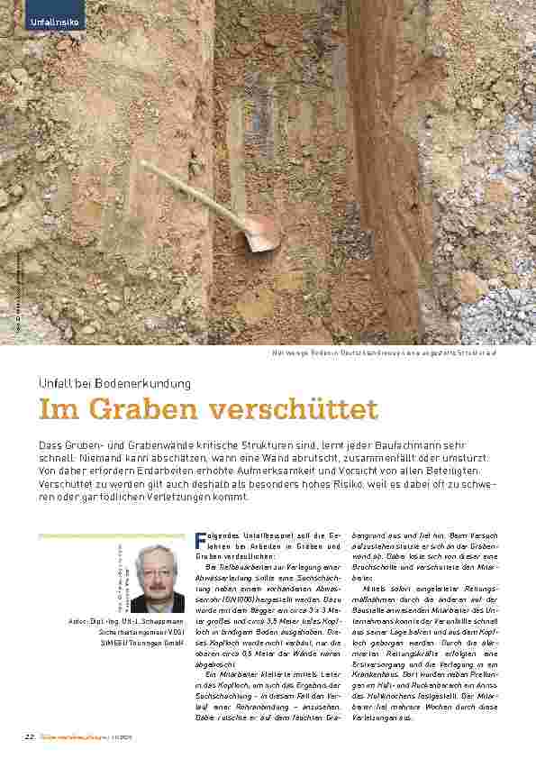 Vorschauseite 1: Unfall bei Bodenerkundung: Im Graben verschüttet