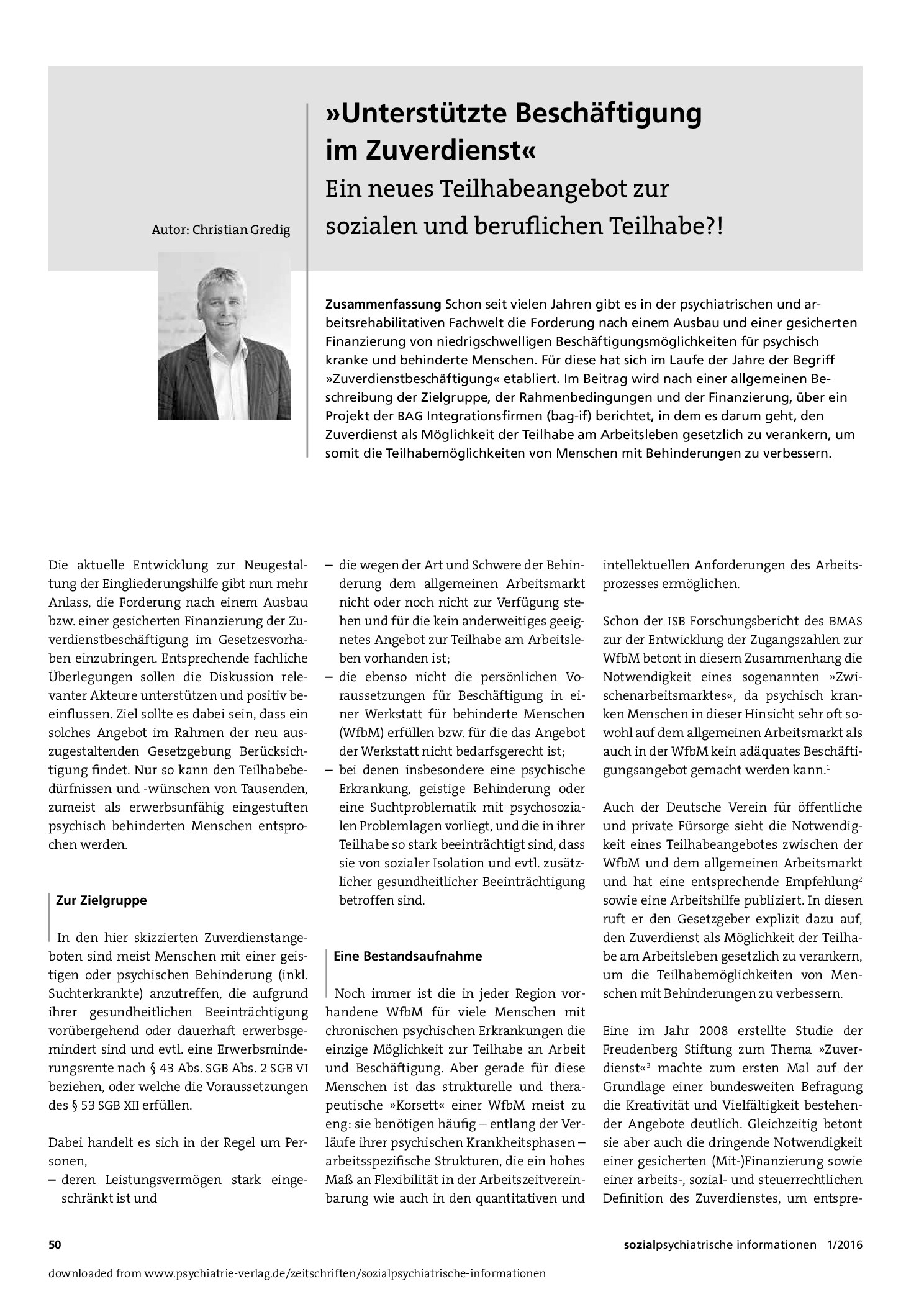 Vorschauseite 1: Unterstützte Beschäftigung im Zuverdienst. Ein neues Teilhabeangebot zur sozialen und beruflichen Teilhabe?!