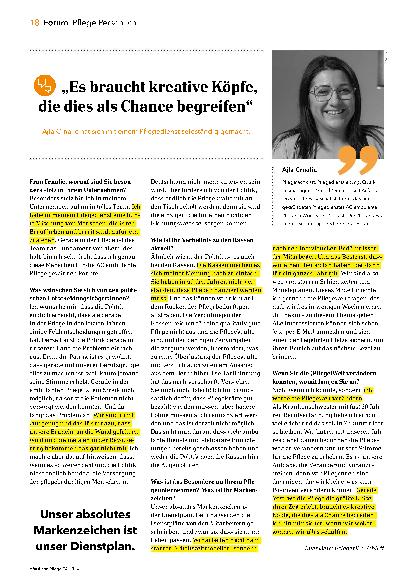 Vorschauseite 1: Es braucht kreative Köpfe, die dies als Chance begreifen.