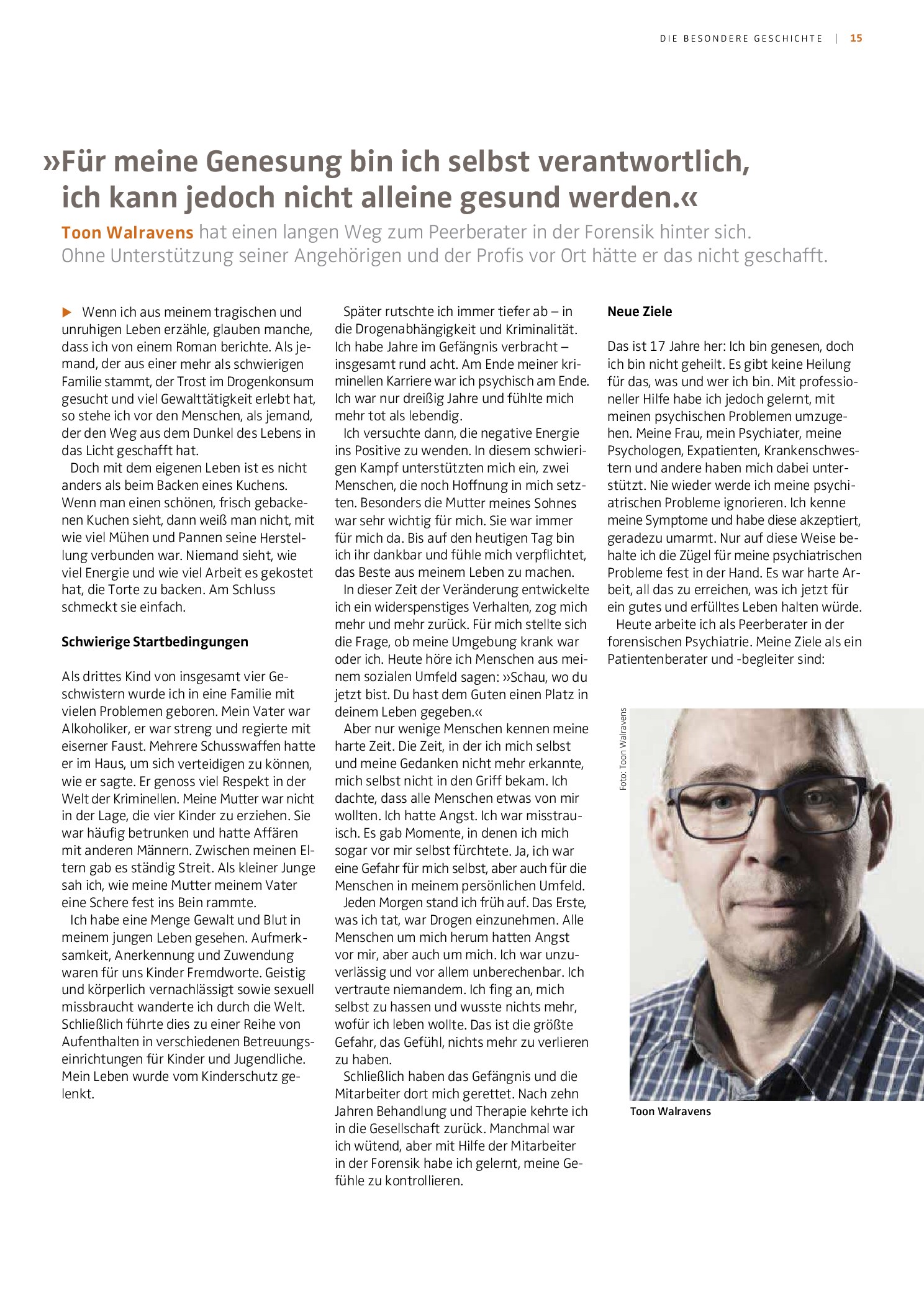 Vorschauseite 1: „Für meine Genesung bin ich selbst verantwortlich, ich kann jedoch nicht alleine gesund werden.“