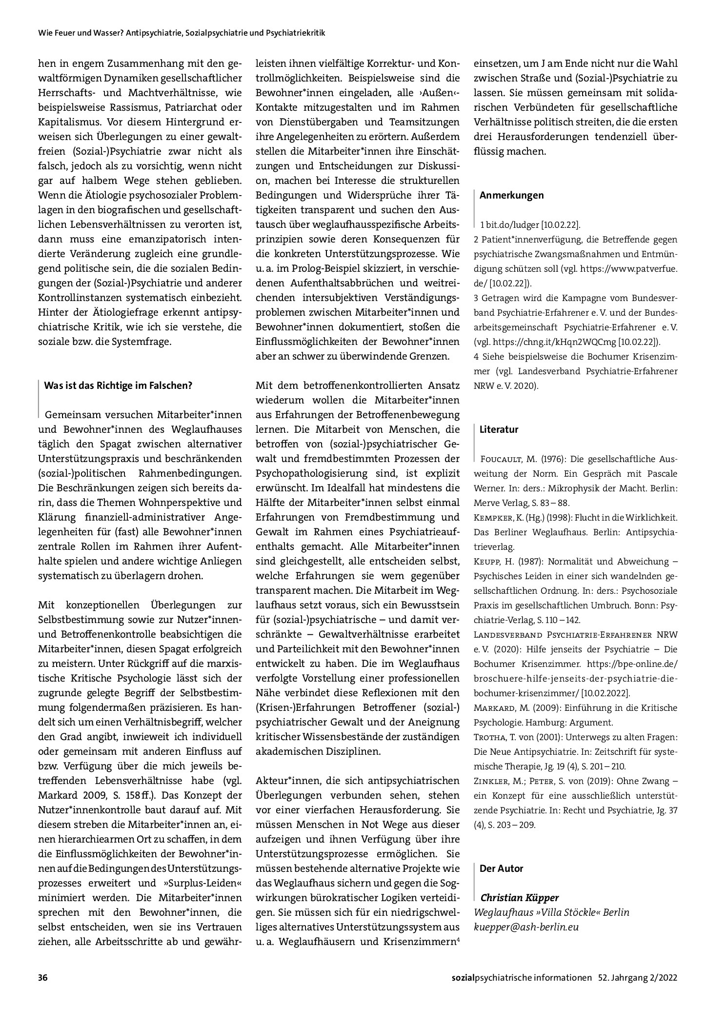 Vorschauseite 3: Immer diese Widersprüche. Überlegungen zur Antipsychiatrie aus Sicht eines Mitarbeiters des Berliner Weglaufhauses