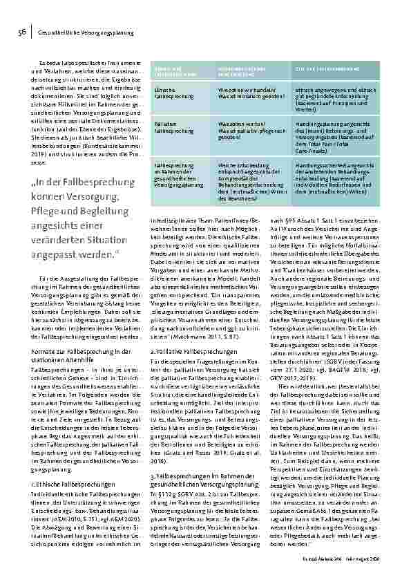 Vorschauseite 2: Die Perspektive wechseln: Die Fallbesprechung im Rahmen der gesundheitlichen Versorgungsplanung.