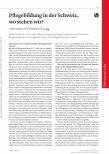 Vorschauseite 1: Pflegebildung in der Schweiz, wo stehen wir?