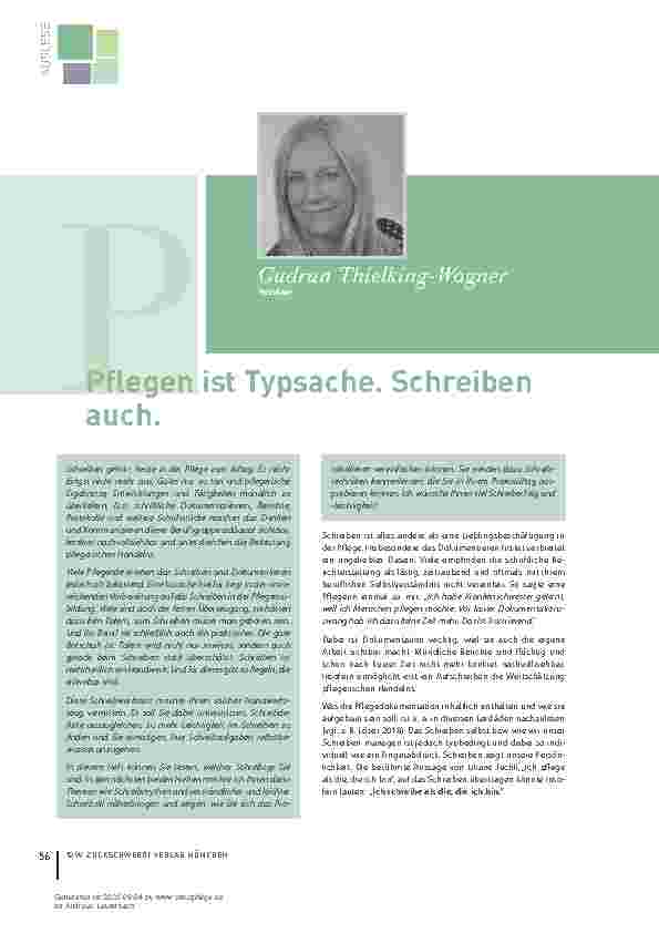 Vorschauseite 1: Pflegen ist Typsache. Schreiben auch.