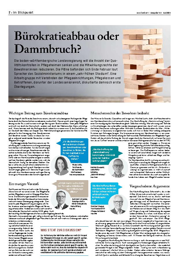 Vorschauseite 1: Bürokratieabbau oder Dammbruch?