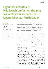 Vorschauseite 1: Jugendparlamente als Möglichkeit der Verwirklichung des Rechts von Kindern und Jugendlichen auf Partizipation