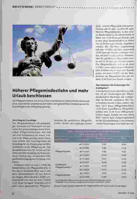 Vorschauseite 1: Höherer Pflegemindestlohn und mehr Urlaub beschlossen