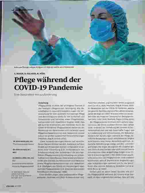 Vorschauseite 1: Pflege während der COVID-19-Pandemie: Eine besondere Herausforderung