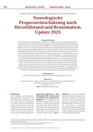 Vorschauseite 1: Neurologische Prognoseeinschätzung nach Herzstillstand und Reanimation: Update 2025