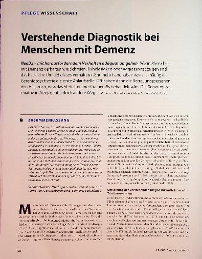 Vorschauseite 1: Verstehende Diagnostik bei Menschen mit Demenz