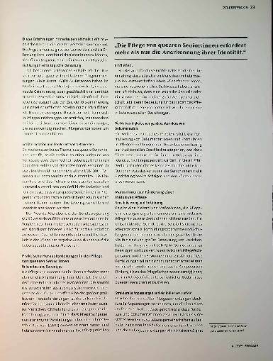 Vorschauseite 2: Sexualität im Alter und geschlechtliche Vielfalt. , Eine praxisorientierte Perspektive auf die Bedürfnisse queerer Seniorinnen in der Pflege.