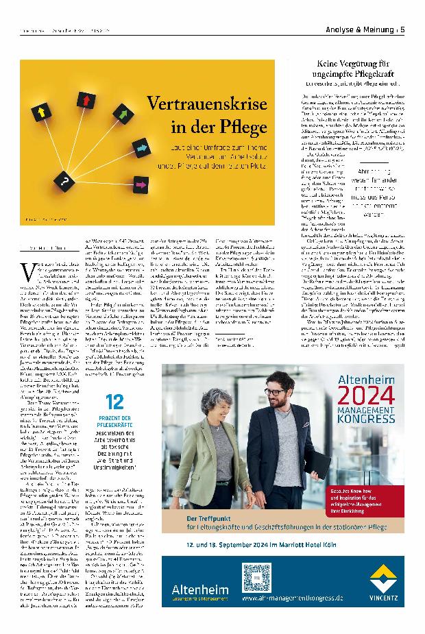 Vorschauseite 1: Vertrauenskrise in der Pflege