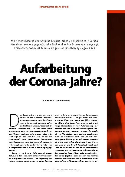 Vorschauseite 1: Aufarbeitung der Corona-Jahre?