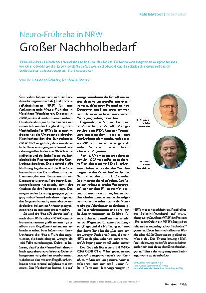 Vorschauseite 1: Neuro-Frühreha in NRW Großer Nachholbedarf