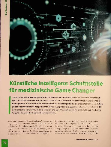 Vorschauseite 1: Künstliche Intelligenz: Schnittstelle für medizinische Game Changer