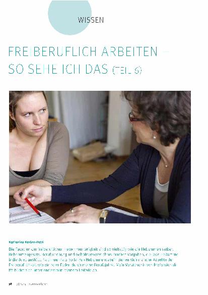 Vorschauseite 1: Freiberuflich arbeiten - so sehe ich das (Teil 6)