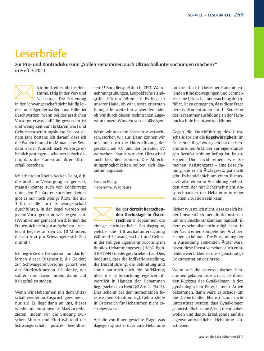 Vorschauseite 1: Leserbriefe