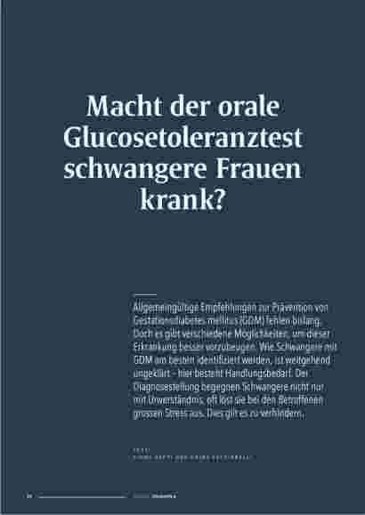Vorschauseite 1: Macht der orale Glukosetoleranztest schwangere Frauen krank?