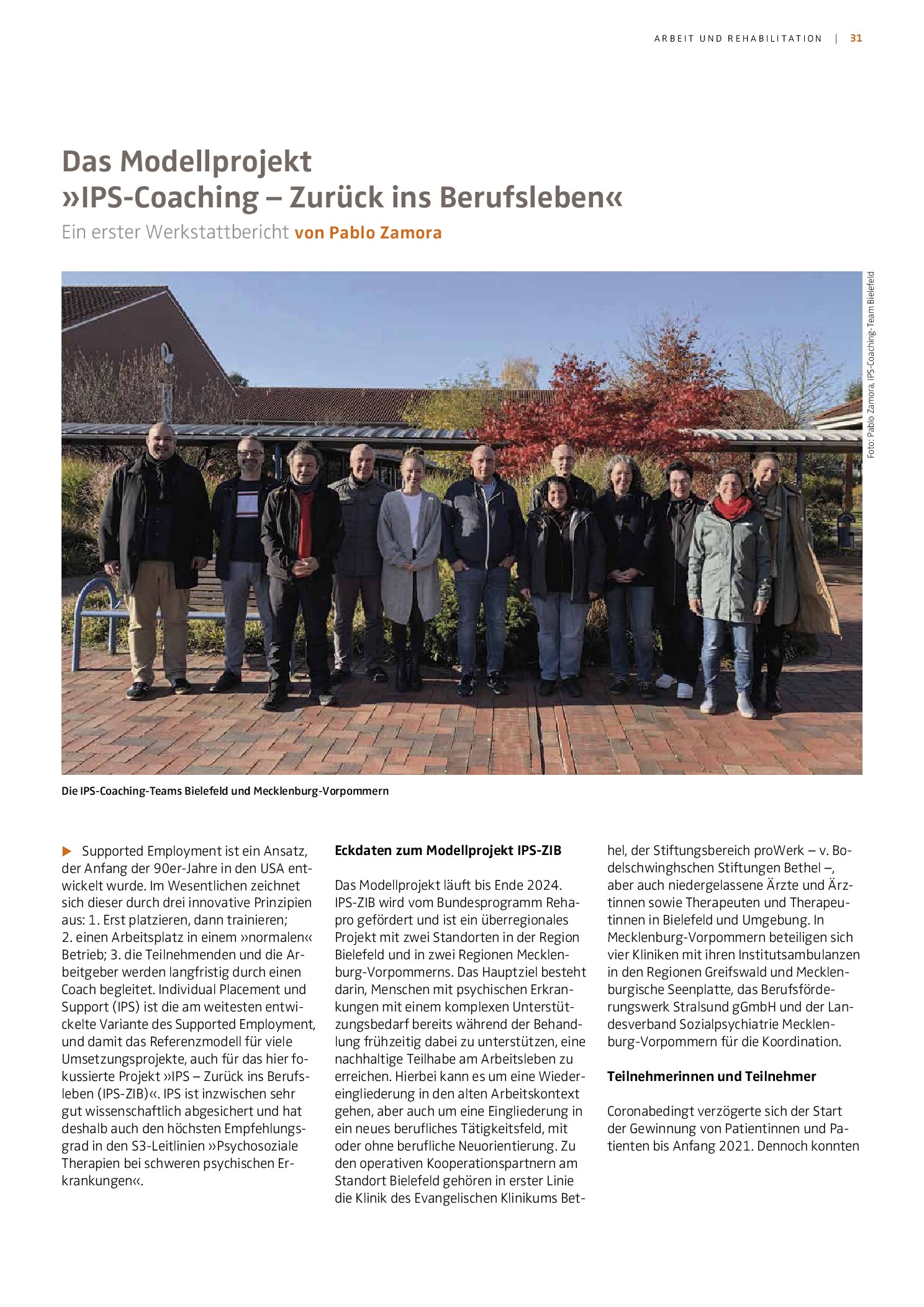 Vorschauseite 1: Das Modellprojekt »IPS-Coaching – Zurück ins Berufsleben«