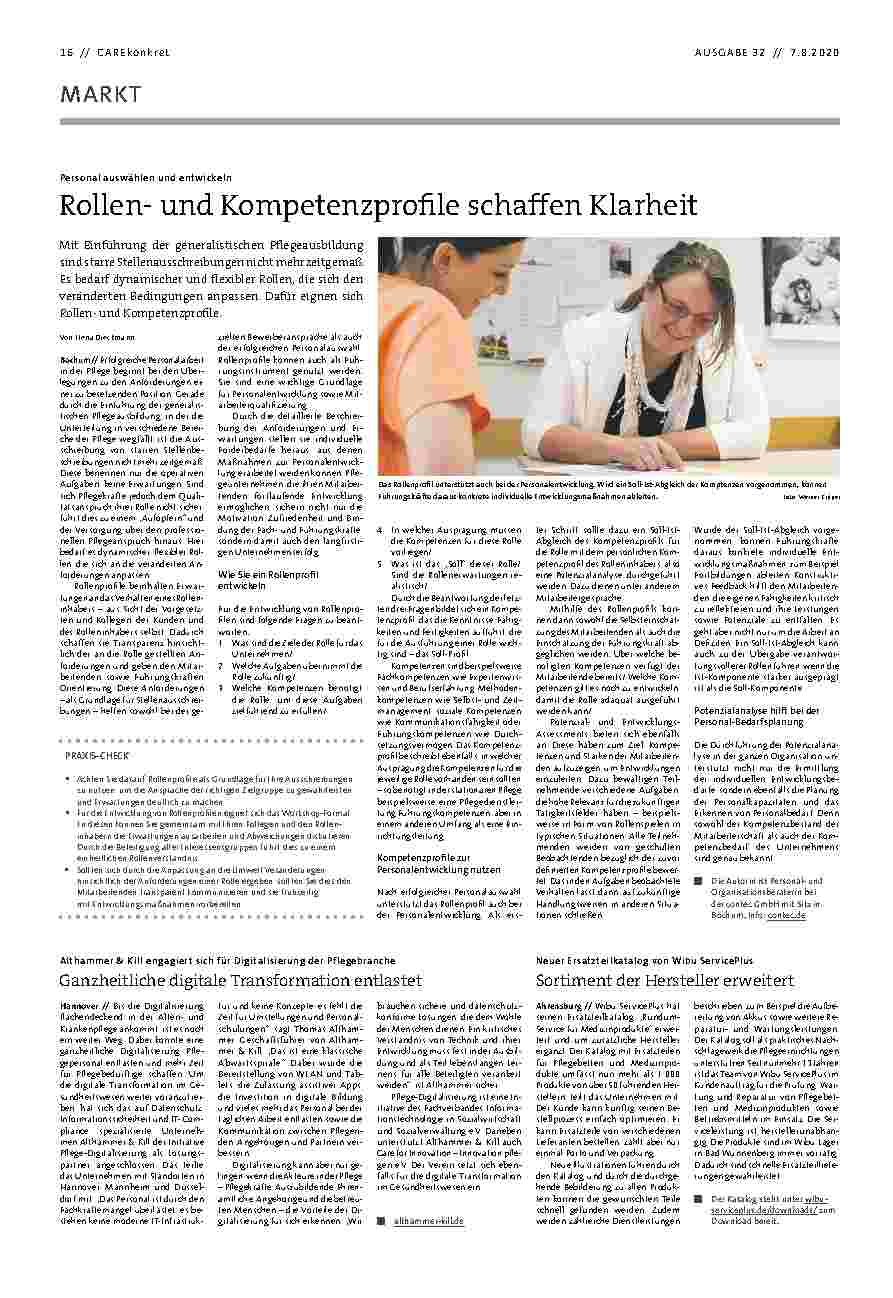 Vorschauseite 1: Personal auswählen und entwickeln, Rollenund Kompetenzprofile schaffen Klarheit.