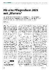 Vorschauseite 1: Für eine Pflegereform 2023 mit „Wumms“