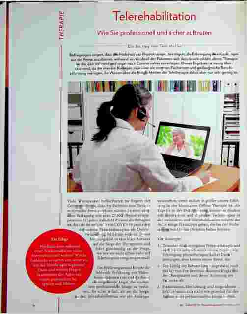 Vorschauseite 1: Telerehabilitation CK X: Wie Sie professionell und sicher auftreten