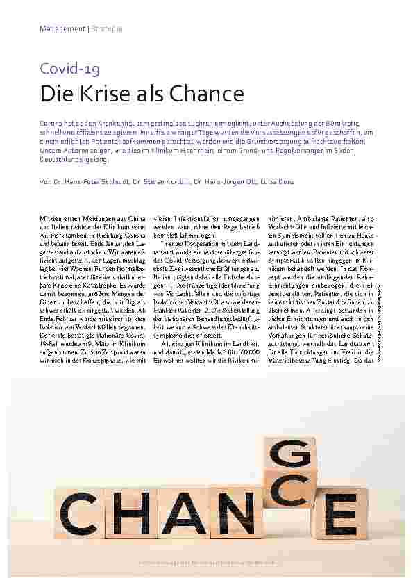 Vorschauseite 1: Covid-19: Die Krise als Chance