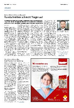 Vorschauseite 1: Rundschreiben schreckt Träger auf