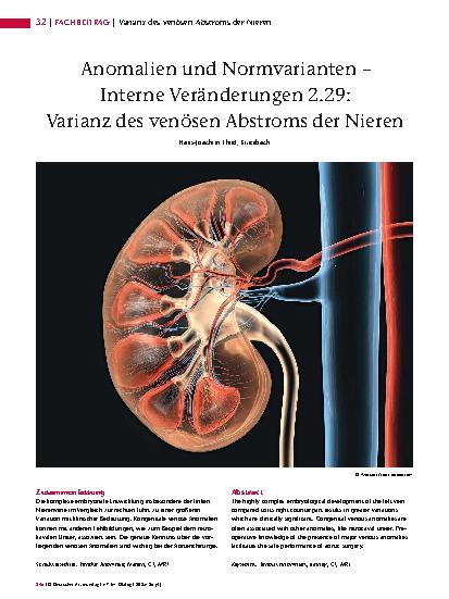 Vorschauseite 1: Anomalien und Normvarianten – Interne Veränderungen 2. 29: Varianz des venösen Abstroms der Nieren