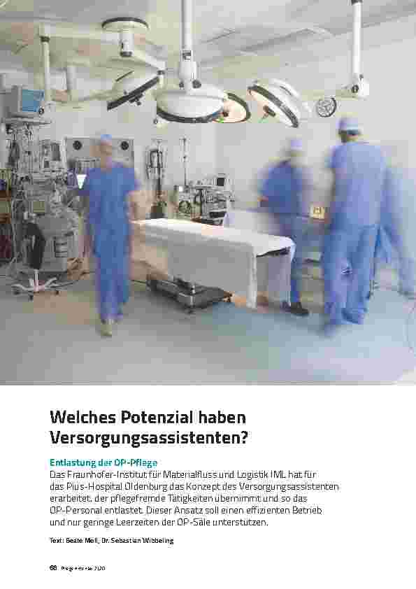 Vorschauseite 2: Entlastung der OP-Pflege: Welches Potenzial haben Versorgungsassistenten?