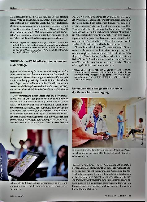 Vorschauseite 2: Pflege und Forschung: Neues aus der Wissenschaft