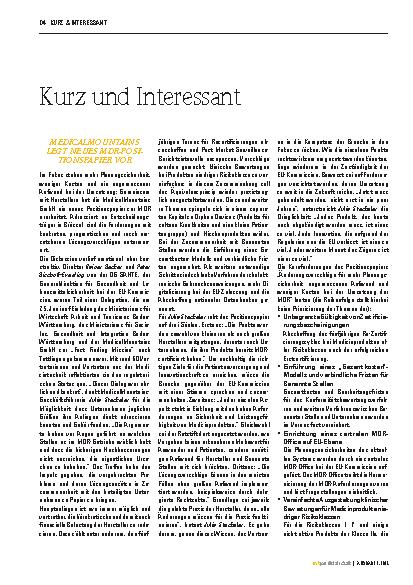 Vorschauseite 1: Kurz und Interessant
