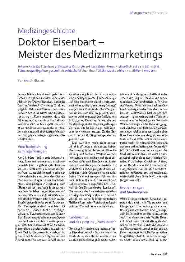 Vorschauseite 2: Medizingeschichte Doktor Eisenbart – Meister des Medizinmarketings
