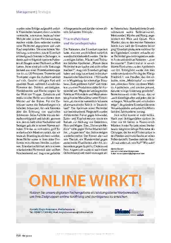 Vorschauseite 3: Medizingeschichte Doktor Eisenbart – Meister des Medizinmarketings