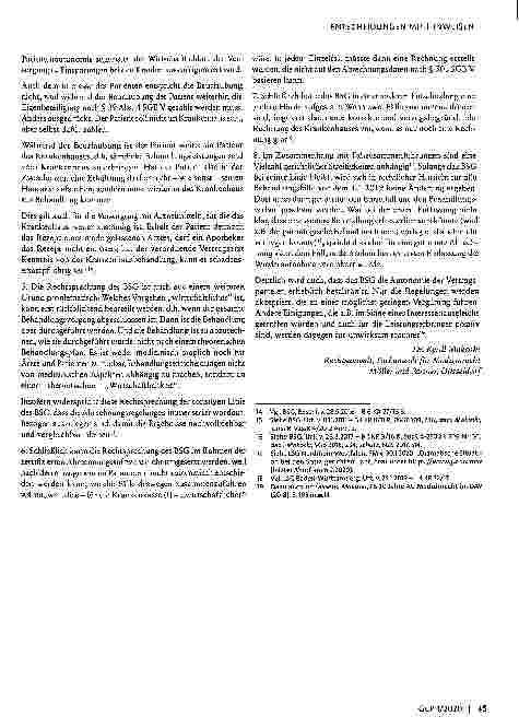 Vorschauseite 3: Anspruch auf Vergütung fiktiven wirtschaftlichen Alternativverhaltens als ein Behandlungsfall