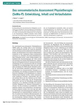 Vorschauseite 1: Das sensomotorische Assessment Physiotherapie (SeMo-P): Entwicklung, Inhalt und Verlaufsdaten