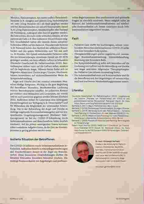 Vorschauseite 3: Aufgaben der Palliativmedizin in der Covid-19-Pandemie