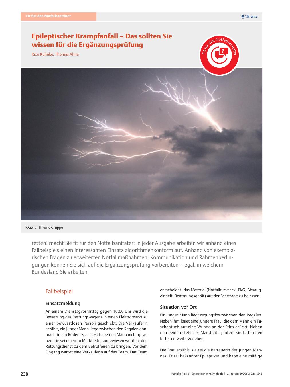 Vorschauseite 1: Epileptischer Krampfanfall? Das sollten Sie wissen für die Ergänzungsprüfung.