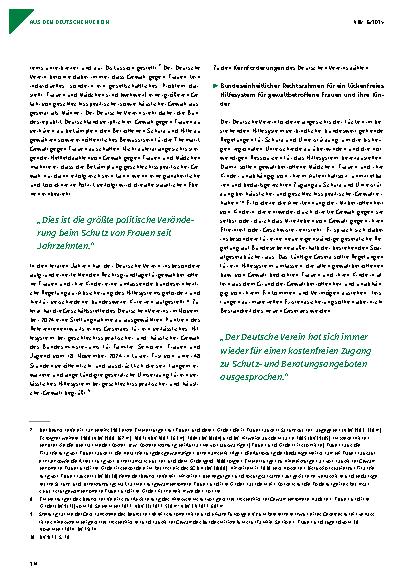 Vorschauseite 2: Das Gewalthilfegesetz: Eine fachliche Einordnung im Licht der Positionen des Deutschen Vereins