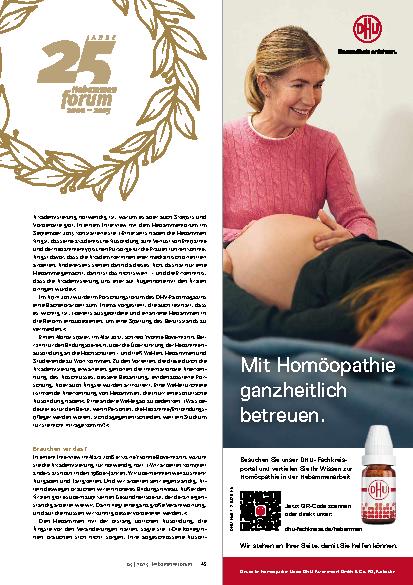 Vorschauseite 2: 25 Jahre Hebammenforum 5 Jahre Akademisierung