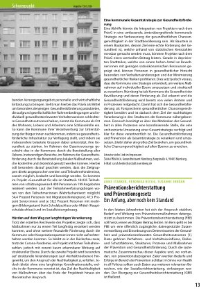 Vorschauseite 1: Präventionsberichterstattung und Präventionsgesetz Ein Anfang, aber noch kein Standard