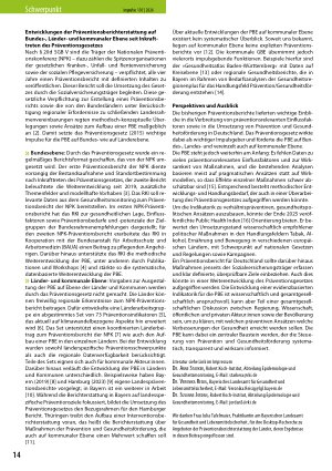 Vorschauseite 2: Präventionsberichterstattung und Präventionsgesetz Ein Anfang, aber noch kein Standard