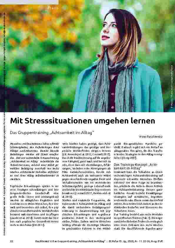 Vorschauseite 1: Mit Stresssituationen umgehen lernen.